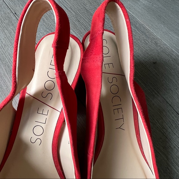 Sole Society Phoebe Slingback Pump Red Sz 6.5 - Picture 7 of 8